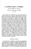 Le problème agraire en Espagne