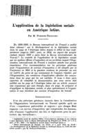 L'application de la législation sociale en Amérique latine