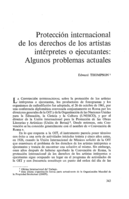Protección internacional de los derechos de los artistas intérpretes o ejecutantes: algunos problemas actuales