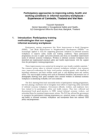 Participatory approaches to improving safety, health and working conditions in informal economy workplaces: experiences of Cambodia, Thailand and Viet Nam