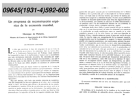 Un programa de reconstrucción orgánica de la economía mundial