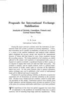 Proposals for international exchange stabilisation: analysis of British, Canadian, French and United States plans