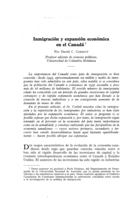 Inmigración y expansión económica en el Canadá
