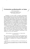 L'orientation professionnelle en Suisse