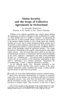 Union security and the scope of collective agreements in Switzerland