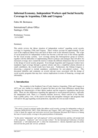 Informal economy, independent workers and social security coverage in Argentina, Chile and Uruguay