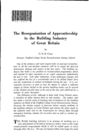 The reorganisation of apprenticeship in the building industry of Great Britain
