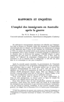 L'emploi des immigrants en Australie après la guerre