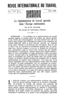 La réglementation du travail agricole dans l'Europe continentale