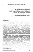 Les migrations, l'emploi et le marché du travail urbain: le cas du Pendjab Indien