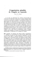 L'organisation planifiée de l'emploi en Australie