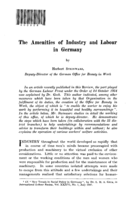 The amenities of industry and labour in Germany