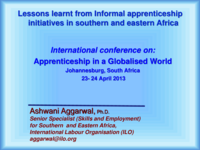 Lesson learnt from informal apprenticeship initiatives in southern and eastern Africa
