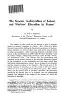 The general confederation of labour and workers' education in France