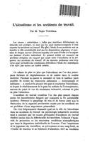 L'alcoolisme et les accidents du travail