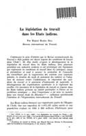 La législation du travail dans les Etats indiens