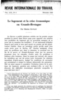 Le logement et la crise économique en Grande-Bretagne