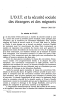 L'OIT et la sécurité sociale des étrangers et des migrants