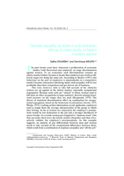 Gender equality at work in sub-Saharan Africa: a case study of Mali's modern sector