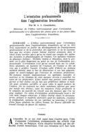 L'orientation professionnelle dans l'agglomération bruxelloise