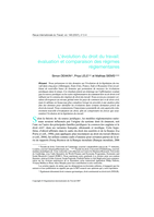 L'évolution du droit du travail: évaluation et comparaison des régimes réglementaires