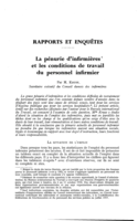 La pénurie d'infirmières et les conditions de travail du personnel infirmier