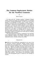 The common employment market for the northern countries