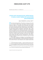 Unions and microeconomic performance: a look at what matters for economists (and employers)
