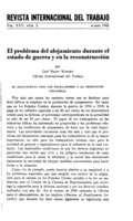 El problema del alojamiento durante el estado de guerra y en la reconstrucción