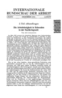 Unemployment in Sweden after the war