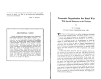 Economic organisation for total war with special reference to the workers