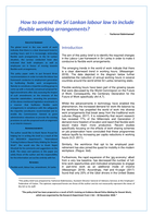 How to amend the Sri Lankan labour law to include flexible working arrangements?