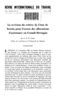 La revision du critère de l'état de besoin pour l'octroi des allocations d'assistance en Grande-Bretagne