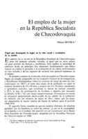 El empleo de la mujer en la República Socialista de Checoslovaquia