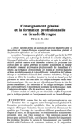 L'enseignement général et la formation professionnelle en Grande-Bretagne
