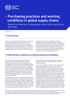 Purchasing practices and working conditions in global supply chains: results from field work in Bangladesh, China, India, South Africa, and Turkey