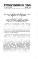 Los niveles mínimos de bienestar como un objetivo de postguerra
