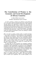 The contribution of women to the economic and social development of African countries