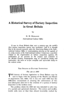 A historical survey of factory inspection in Great Britain