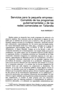 Servicios para la pequena empresa: cometido de los programas gubernamentales y de las redes comerciales en Tailandia