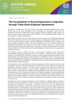 The formalization of rural employment in Argentina through trade union-employer agreements: : executive summary