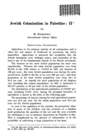 Jewish colonisation in Palestine: II