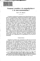 Comment remédier à la surproduction et à la sous-consommation?