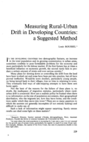 Measuring rural-urban drift in developing countries: a suggested method