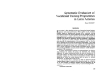 Systematic evaluation of vocational training programmes in Latin America