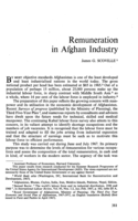 Remuneration in Afghan industry
