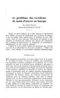 Le problème des excédents de main-d'œuvre en Europe