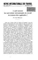 A quel moment les conventions internationales du travail deviennent-elles applicables?