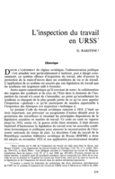 L'inspection du travail en USSR