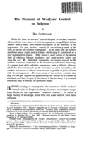The problem of workers' control in Belgium